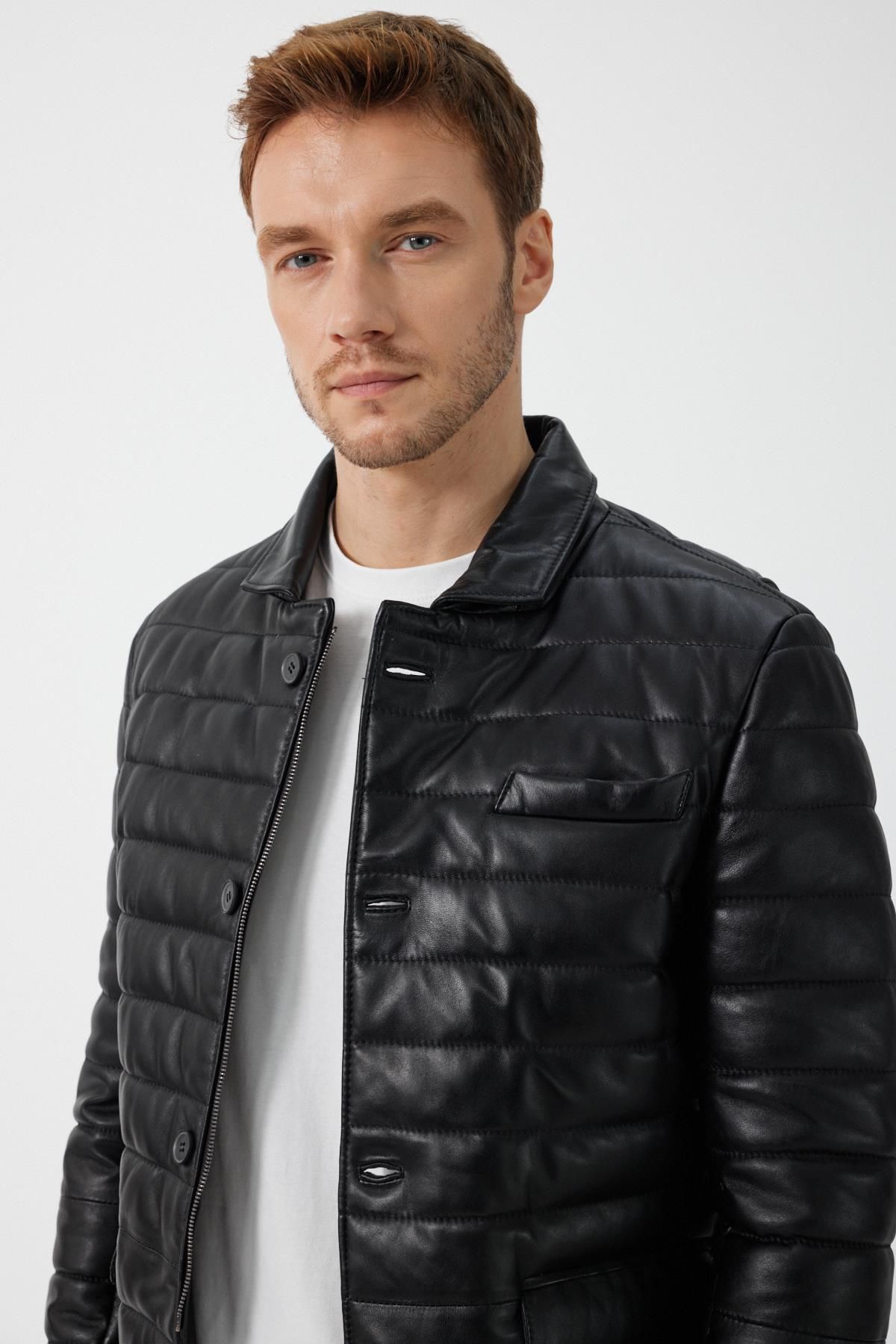 Deri Company-Achille Black Leather Coat 6