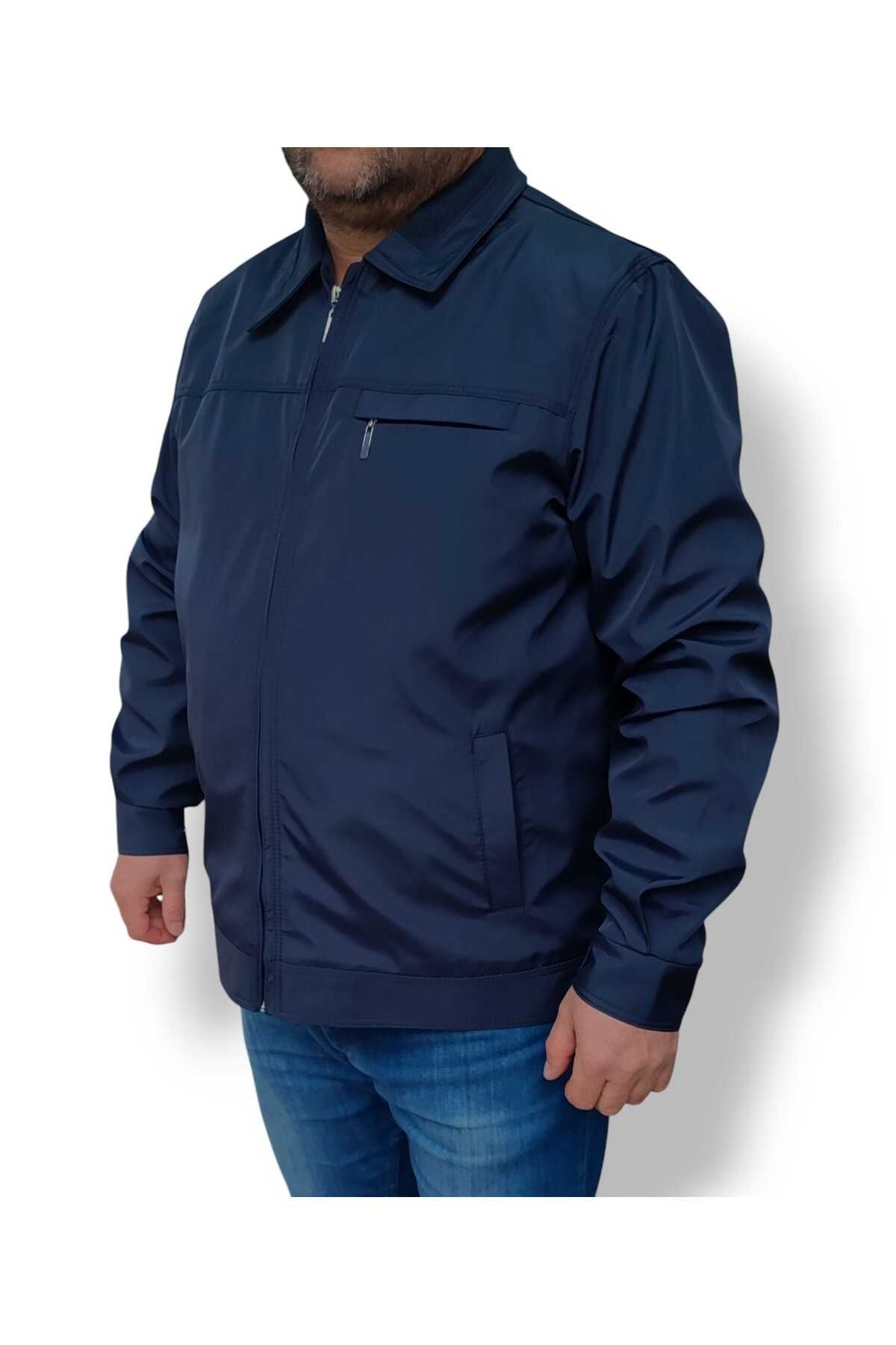 Ünal Giyim-Collar Straight Plus Size Seasonal Father's Coat 2