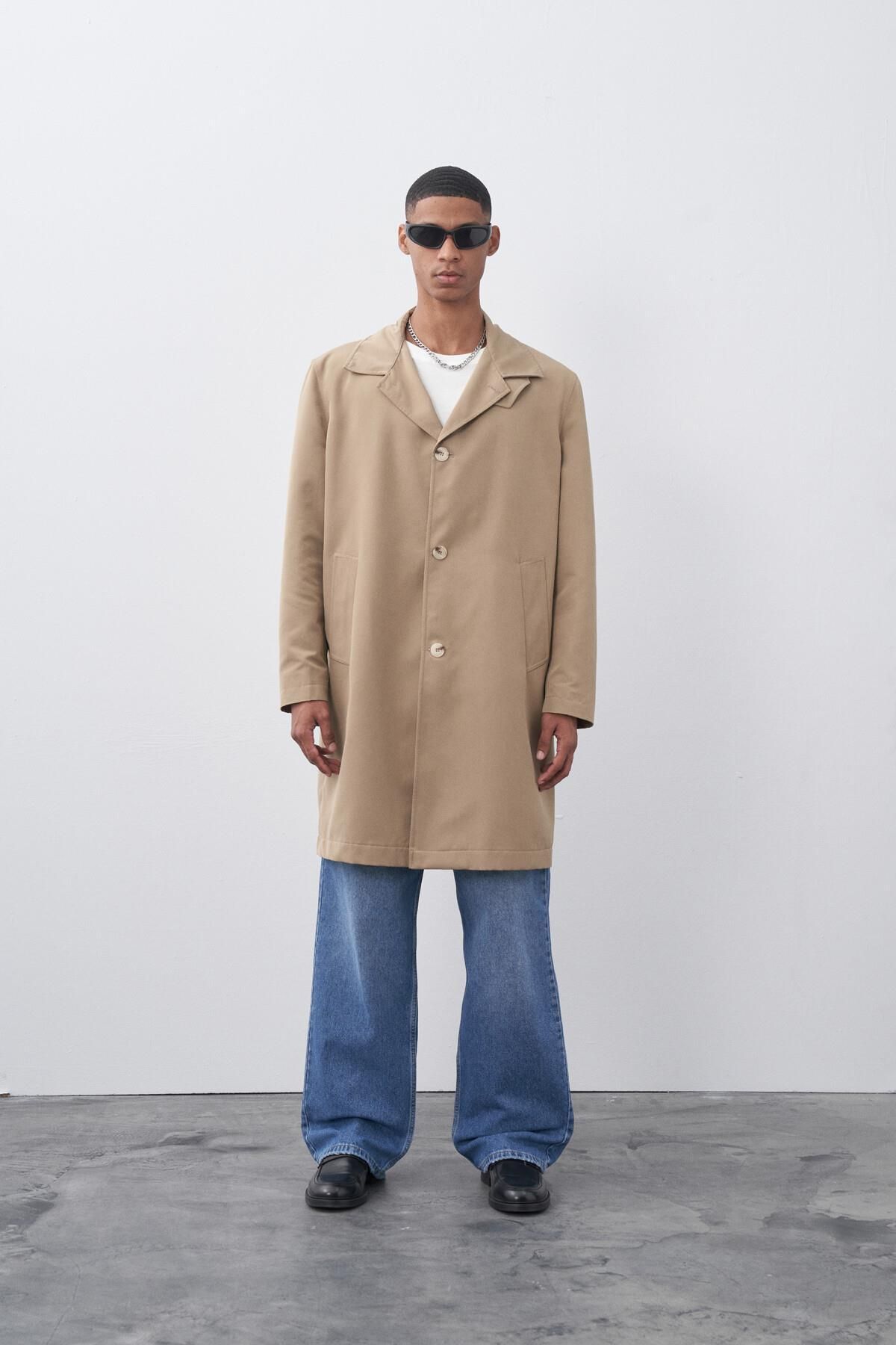 Vamos-Mink Oversize Trench Coat Mink 1