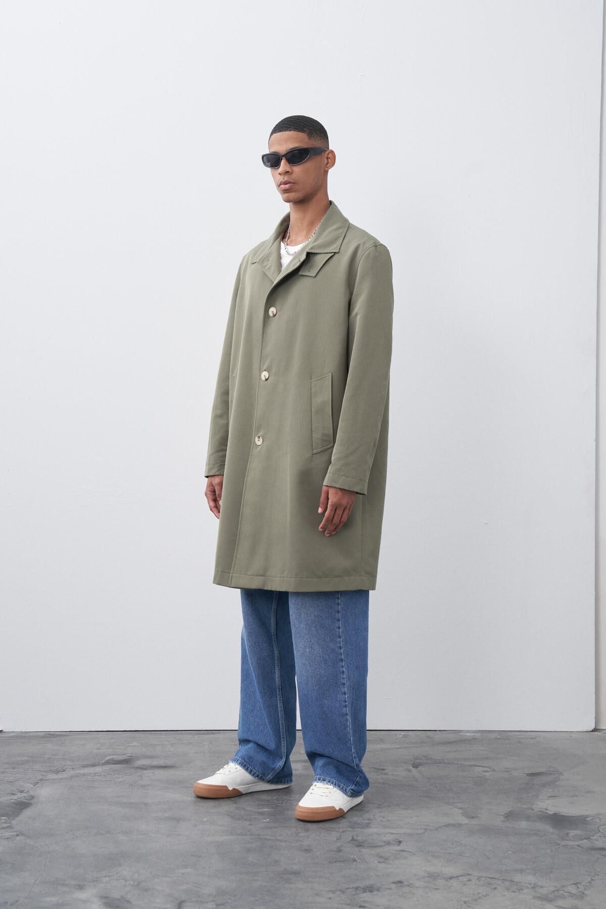 Vamos-Oversize Trench Coat Khaki Mink 7