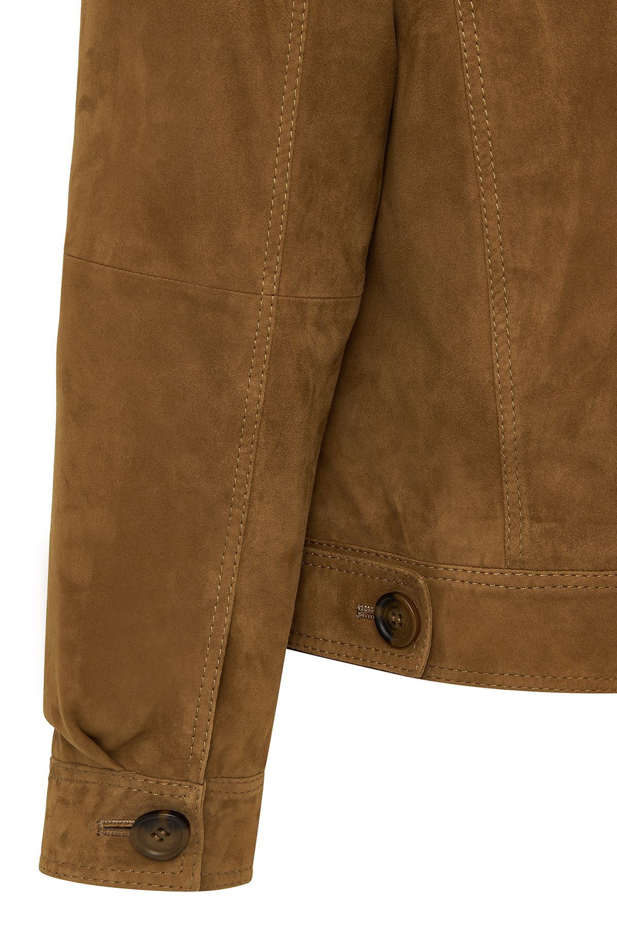 Derimod-Valenza Women's Camel Suede Leather Jacket 24Wgd 527610 4