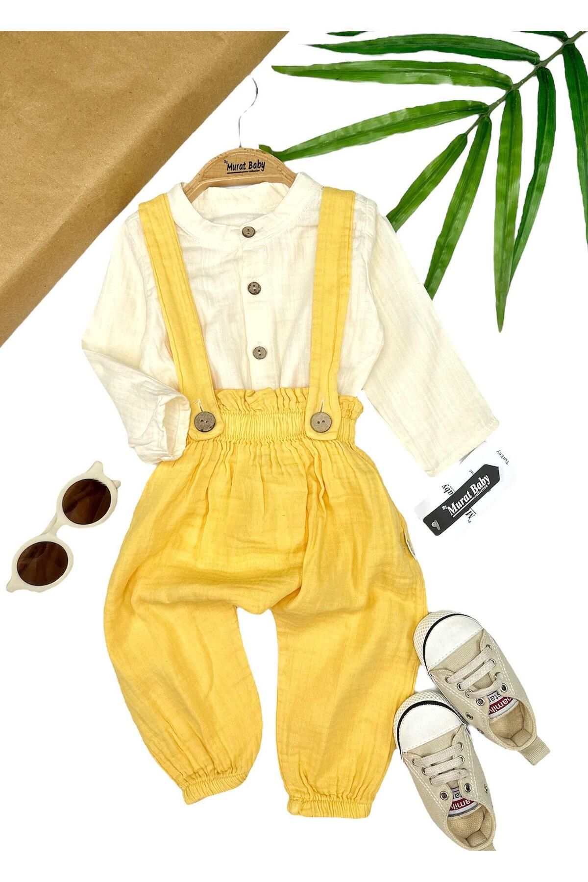 Murat Baby-Baby Boy Muslin Fabric Shirt Salopet Suit 1