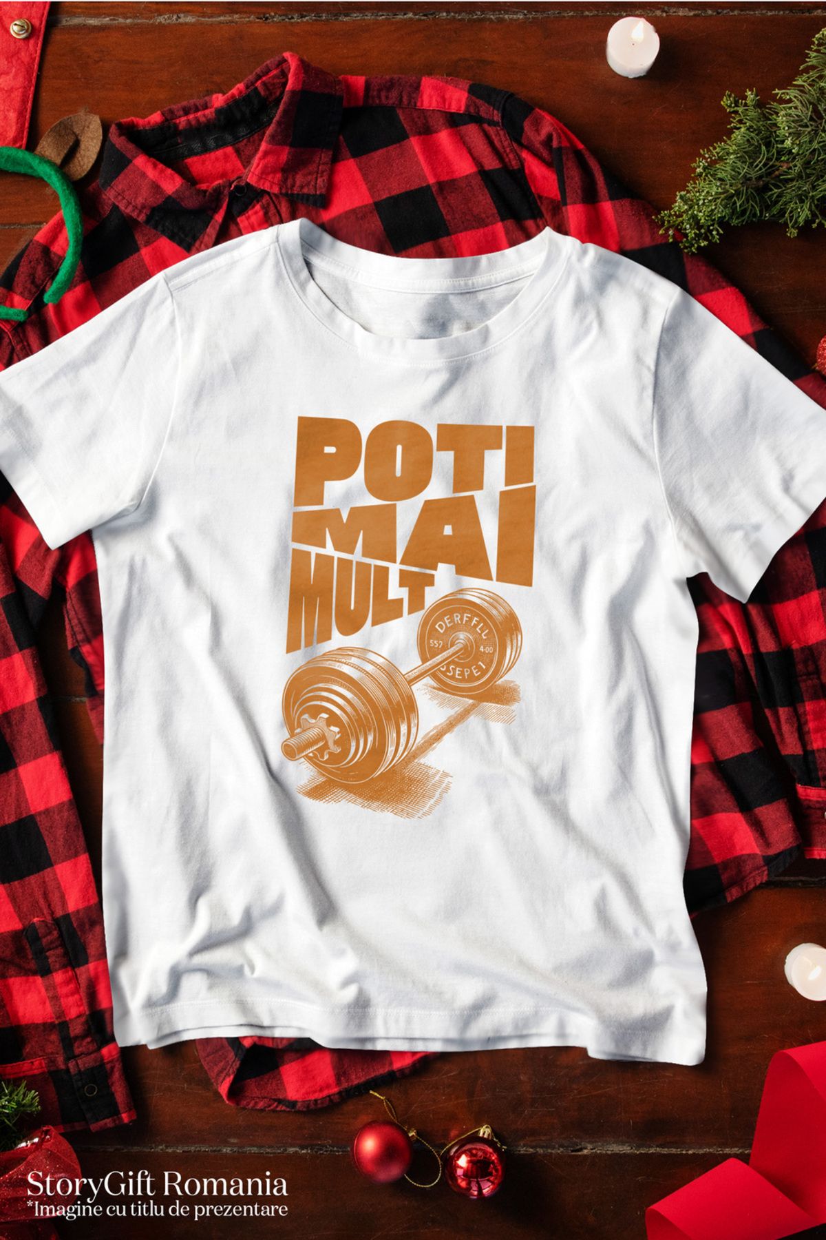 StoryGift Romania-Women's T-shirt Weightlifting motivational you can do more with print on the front, 10 WHT_XL 2