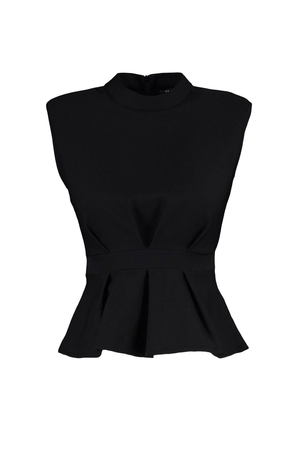 Trendyol Collection-Μαύρη αμάνικη υφασμένη μπλούζα με λαιμόκοψη TWOAW23BZ00559 6