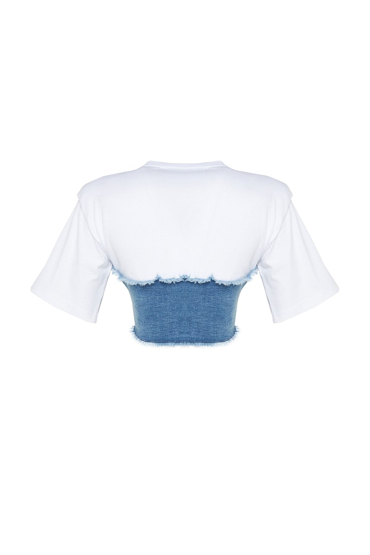 Trendyol Collection-Детайлно дънково бюстие със син корсет X Sagaza Studio TCLSS23BZ00004 8