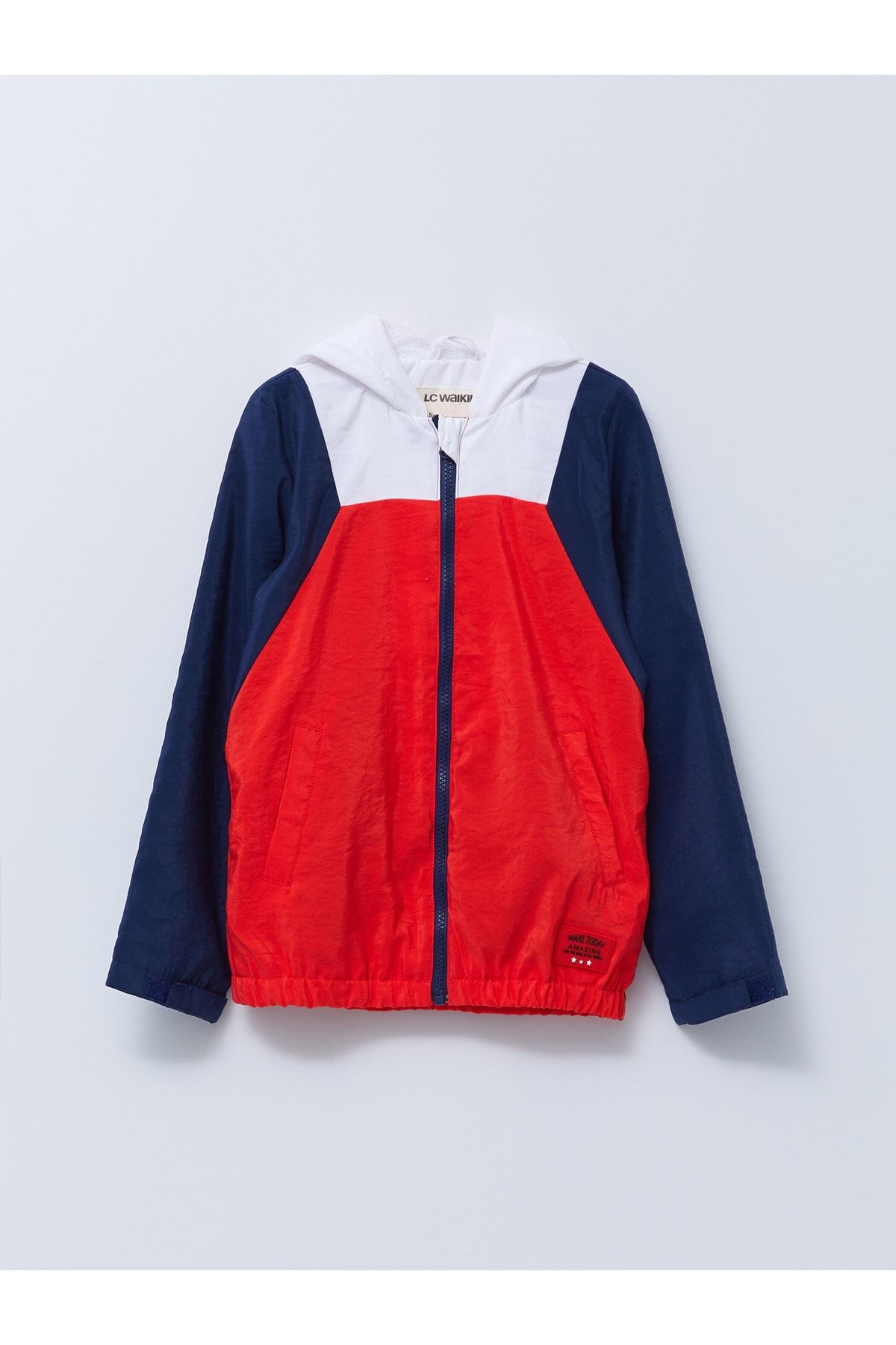 LC Waikiki-Hooded Color Block Girls' Coat 1